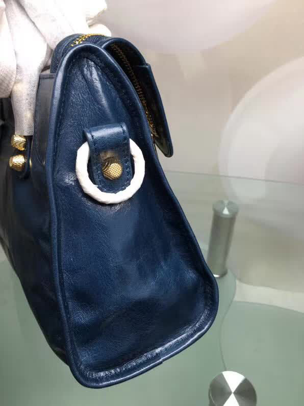 BALENCIAG巴黎世家 義大利進口原版油蠟頭層牛皮 香皮小銀釘 手提肩背斜挎包  BL1273